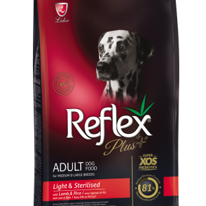 רפלקס לכלבים בוגרים מגזע בינוני וגדול מסורס או בעל עודף משקל  כבש ואורז 15 קג