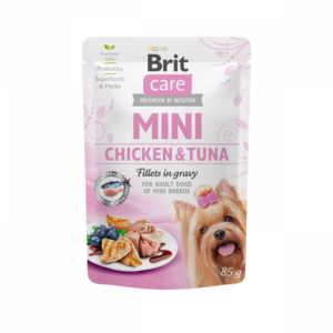 ‏ פאוץ Brit Care מיני פילה עוף וטונה ברוטב‏ 85 גרם